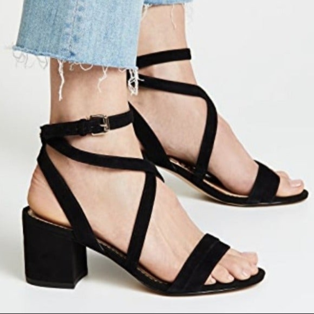 Sam Edelman Sammy Suede Block Heel Strappy Sandal